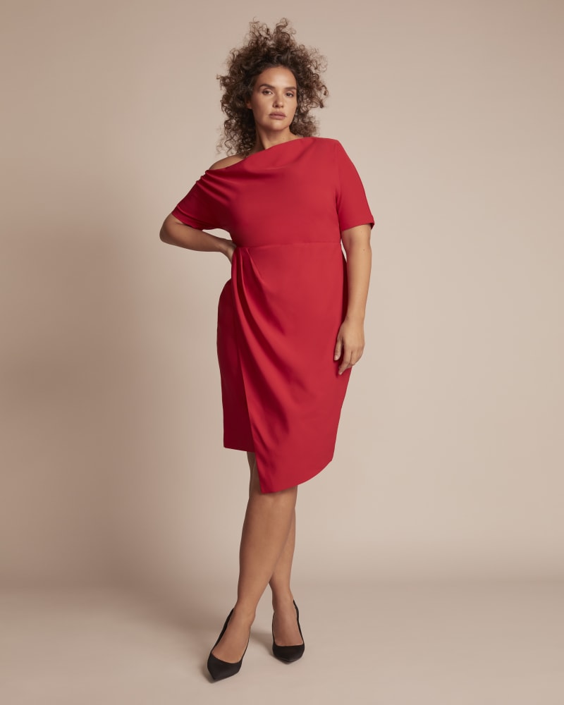 Front of a model wearing a size 14 Adeline Dress in Red by 11 Honoré Collection. | dia_product_style_image_id:238019